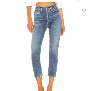 Agolde Riley high rise straight crop in Endless